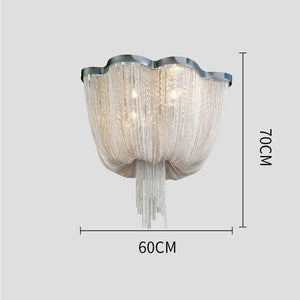 Tassel Ceiling Light Post-Modern Chandelier Aluminum Chain Light - Zonesus