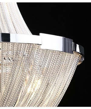 Alisa Luxury Plated Aluminum Chain Tassel Chandelier Diameter 24" 31" - Zonesus