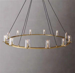 Pauillyc Clear Glass Round Chandelier 36" 48" 60" - Zonesus