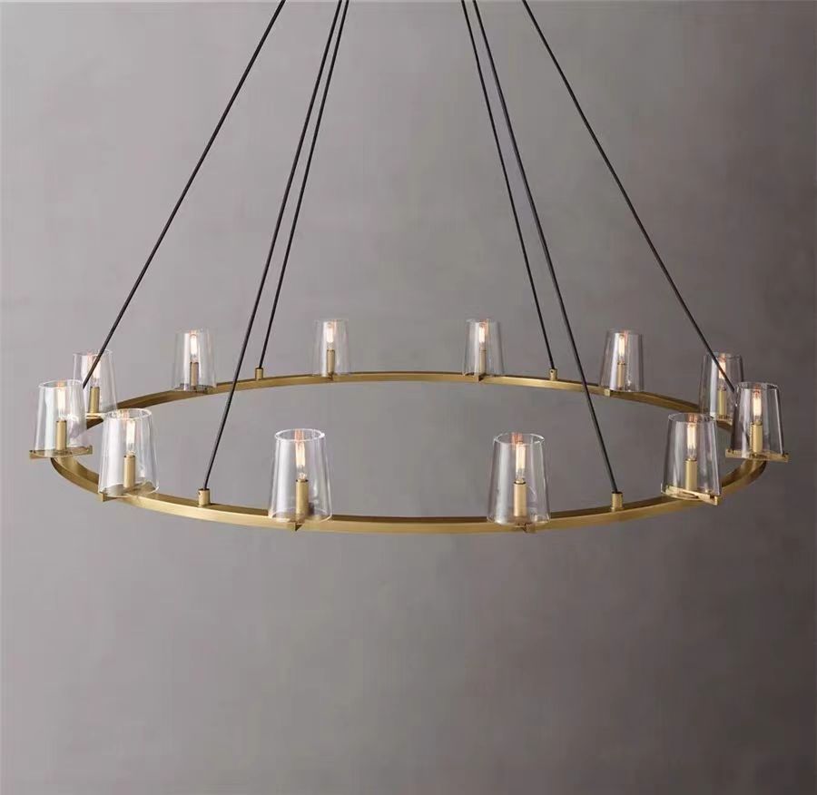 Pauillyc Clear Glass Round Chandelier 36" 48" 60" - Zonesus