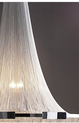 Alisa Luxury Plated Aluminum Chain Tassel Chandelier Diameter 24" 31" - Zonesus