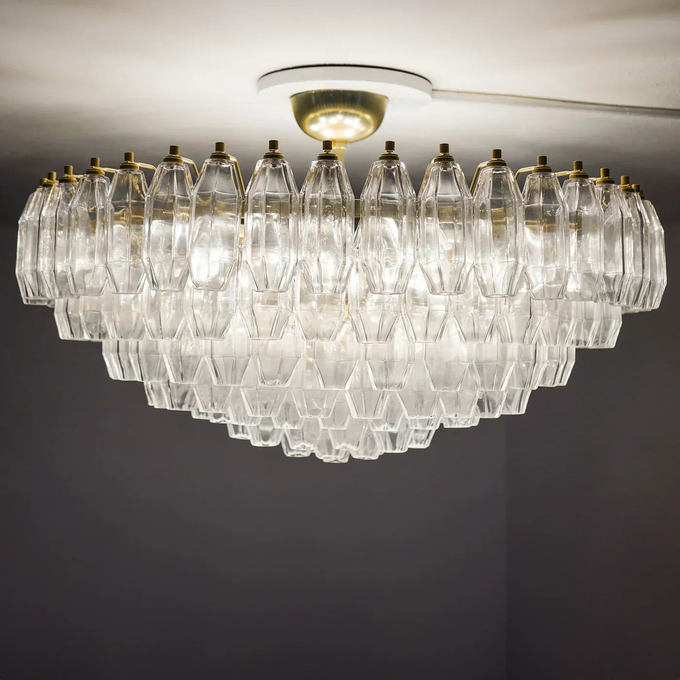 Prismatico 12-Light Clear Ceiling Lamp 35" - Zonesus
