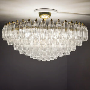Prismatico 12-Light Clear Ceiling Lamp 35" - Zonesus