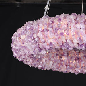 Cervine Tadeo Purple Rock Crystal Round Chandelier - Zonesus