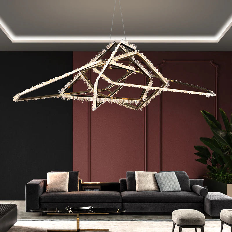 Cervine Modern Rock Crystal Irregular Chandelier - Zonesus