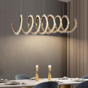 Cervine Modern Rock Crystal Spiral Chandelier - Zonesus