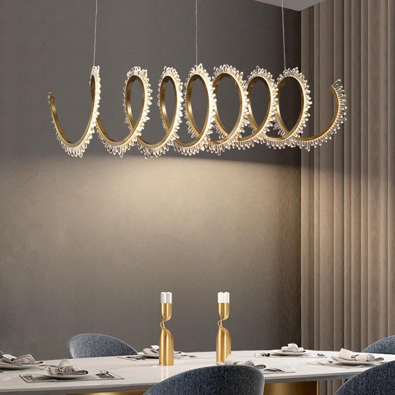 Cervine Modern Rock Crystal Spiral Chandelier - Zonesus