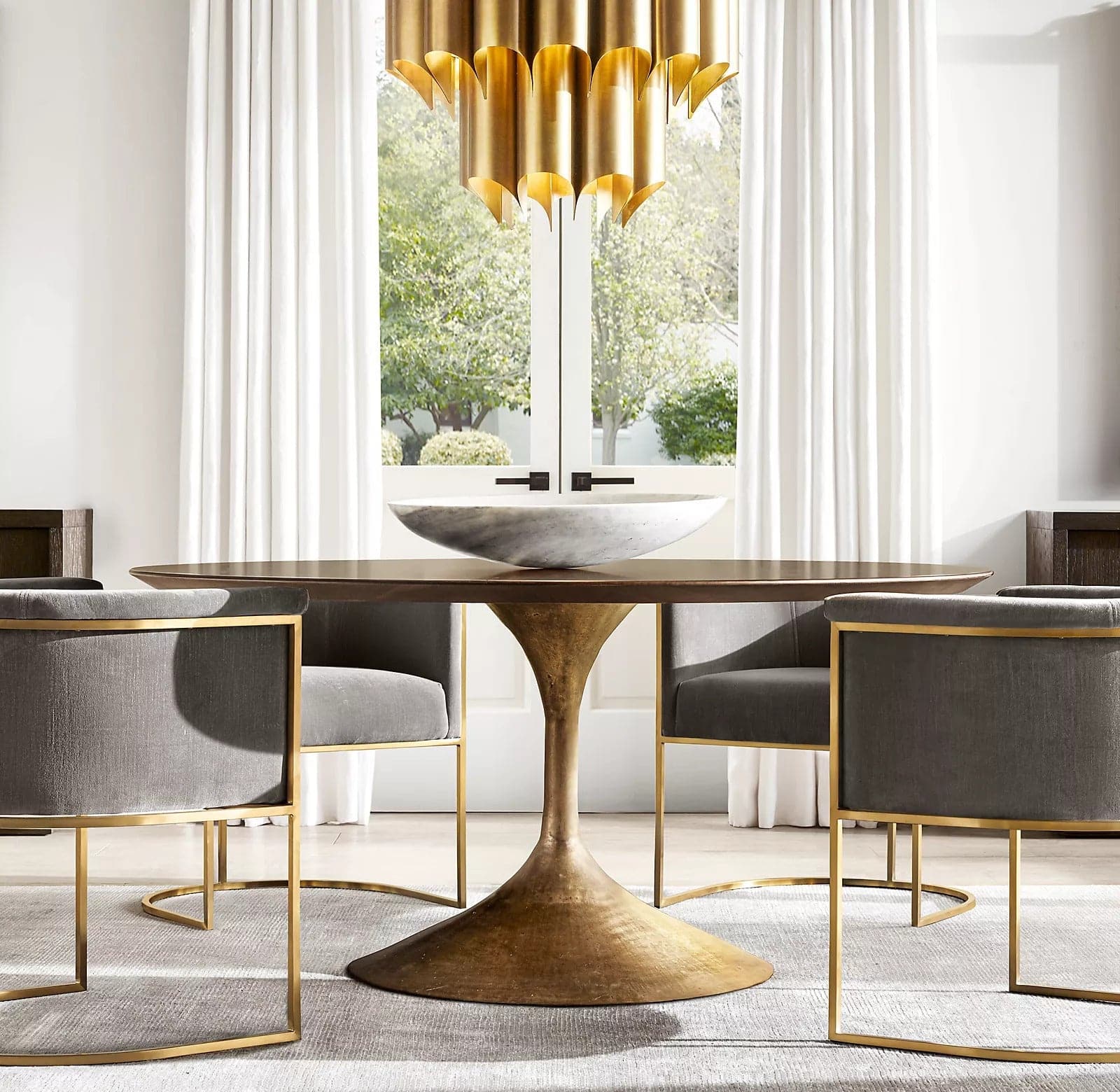 Catherine Brass Chandelier Pendant 24" - Zonesus