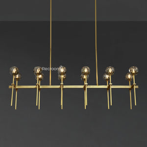 Boulew Crystal Glass Double Linear Chandelier 60" - Zonesus