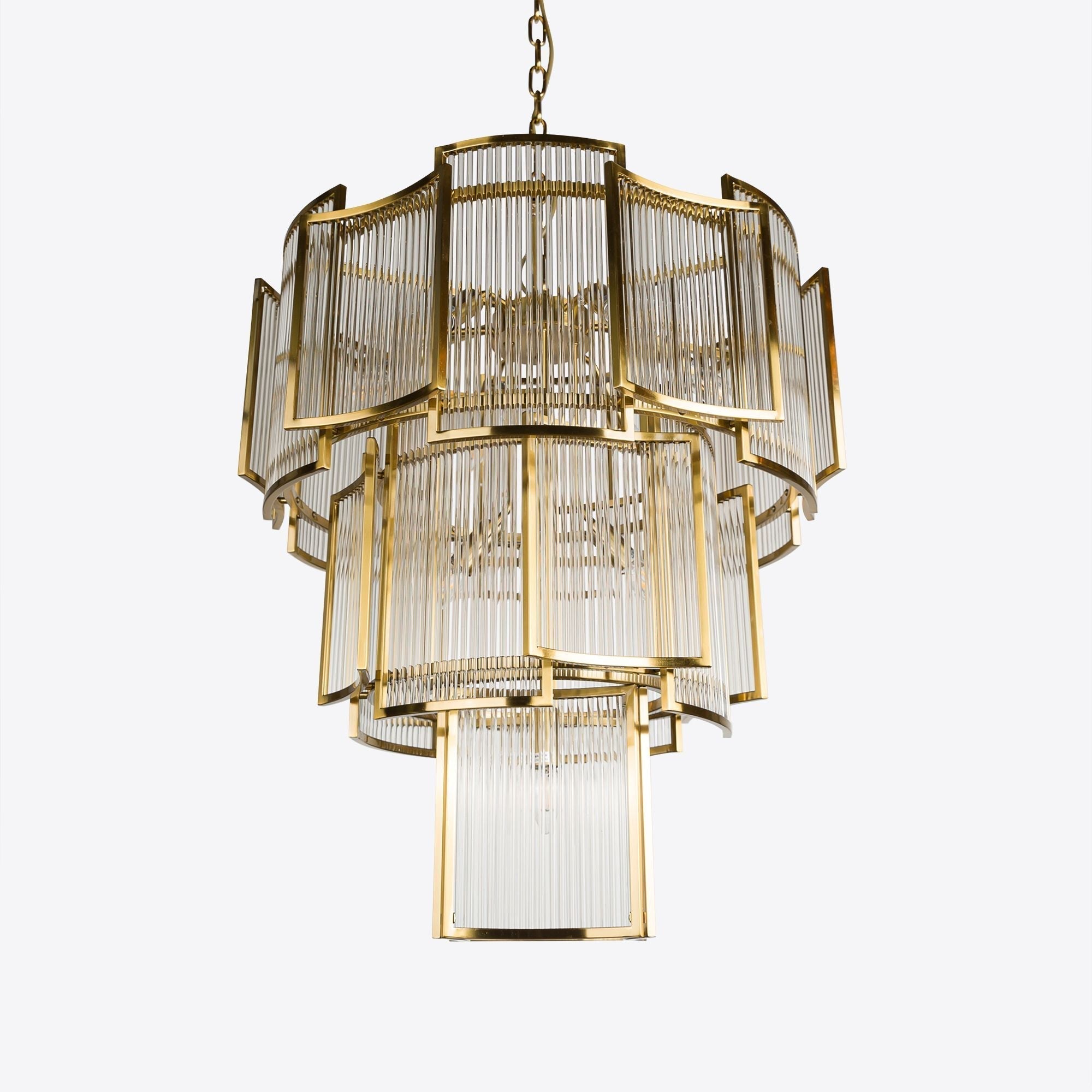 Brass Monte Carlo Grande Chandelier 26.8" - Zonesus