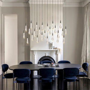Solitaire Crystal Linear Chandelier 37" 50" 60'' 70" 87" 120''W - Zonesus