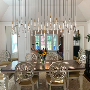 Solitaire Crystal Linear Chandelier 37" 50" 60'' 70" 87" 120''W - Zonesus