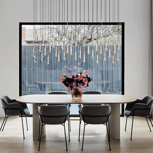 Solitaire Crystal Linear Chandelier 37" 50" 60'' 70" 87" 120''W - Zonesus