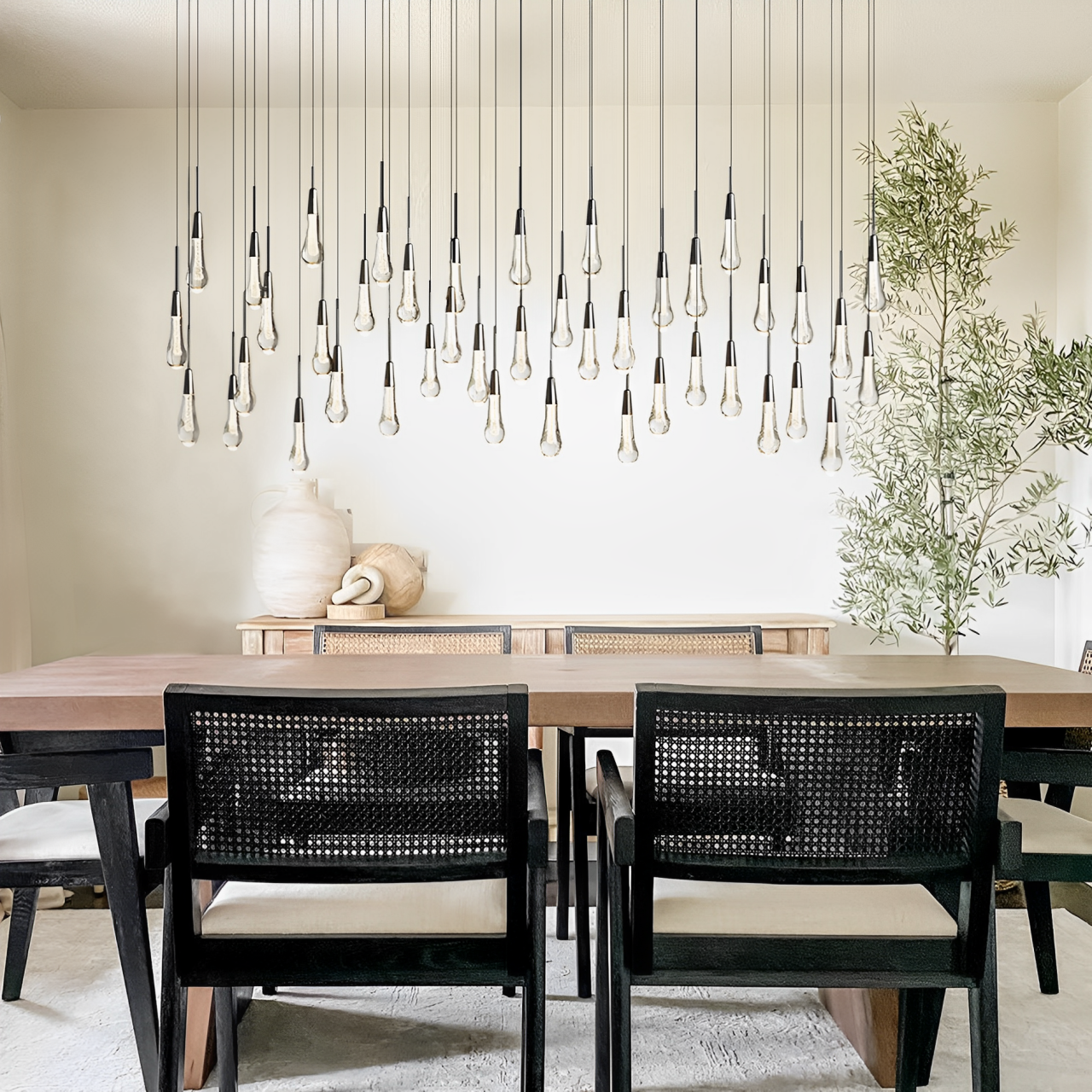 Solitaire Crystal Linear Chandelier 37" 50" 60'' 70" 87" 120''W - Zonesus