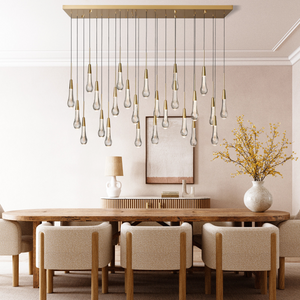Solitaire Crystal Linear Chandelier 37" 50" 60'' 70" 87" 120''W - Zonesus