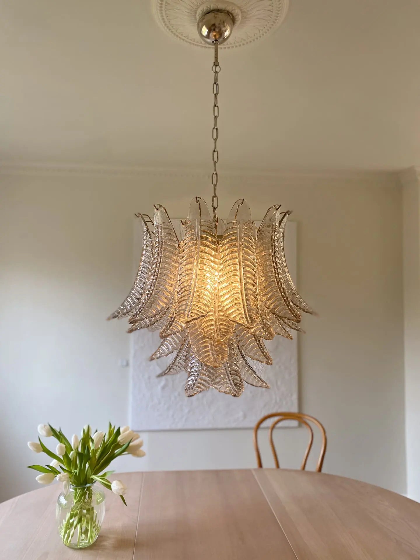 Murano Chandelier – 36 glass leaves – Smoked - Zonesus