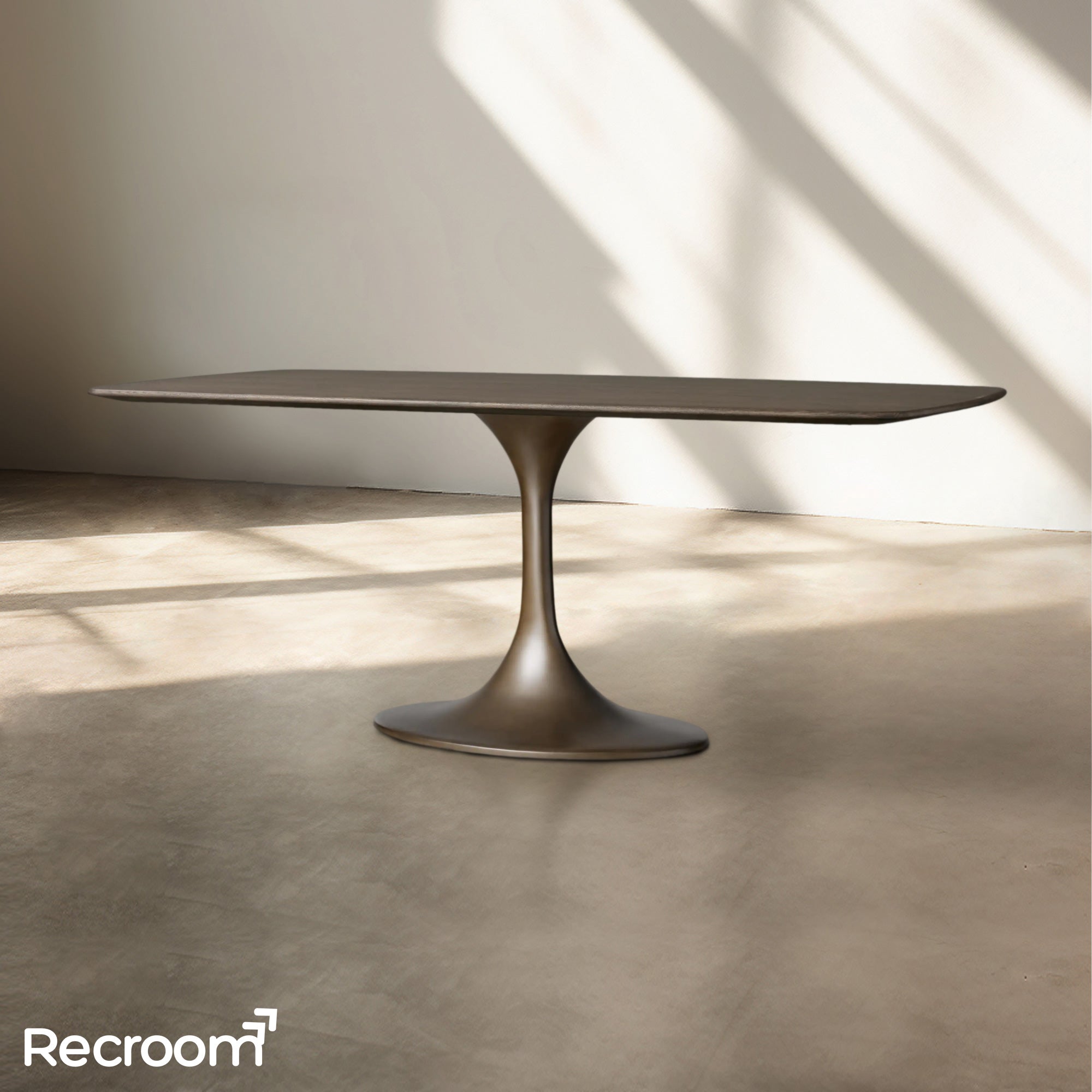 San Germani Wood Dining Table with Launette Base - Zonesus