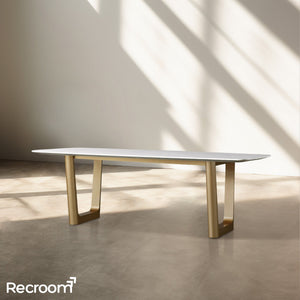 San Germani Stone Dining Table with Rennes Base - Zonesus