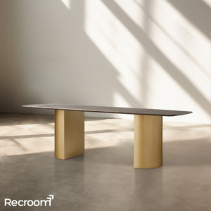 San Germani Stone Dining Table with Dauphine Base - Zonesus