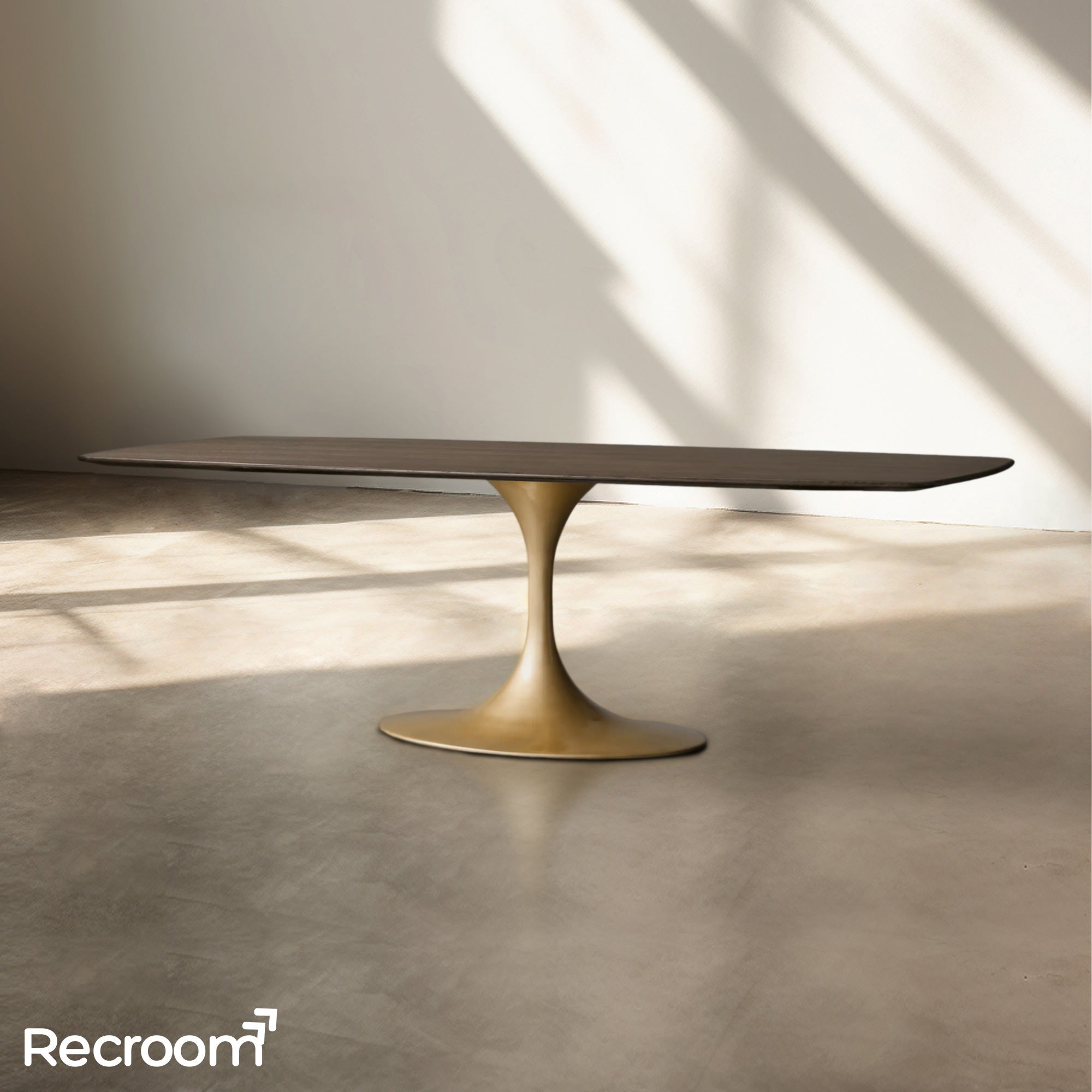 San Germani Wood Dining Table with Launette Base - Zonesus