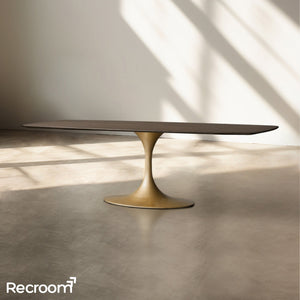 San Germani Wood Dining Table with Launette Base - Zonesus