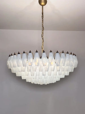 Murano Chandelier – Poliedri – 185 glass – White Alabaster - Zonesus
