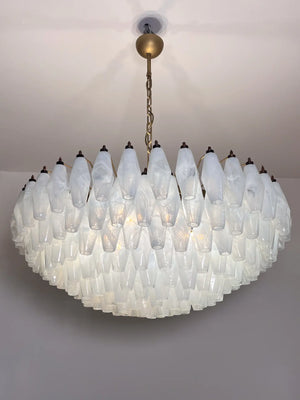 Murano Chandelier – Poliedri – 185 glass – White Alabaster - Zonesus