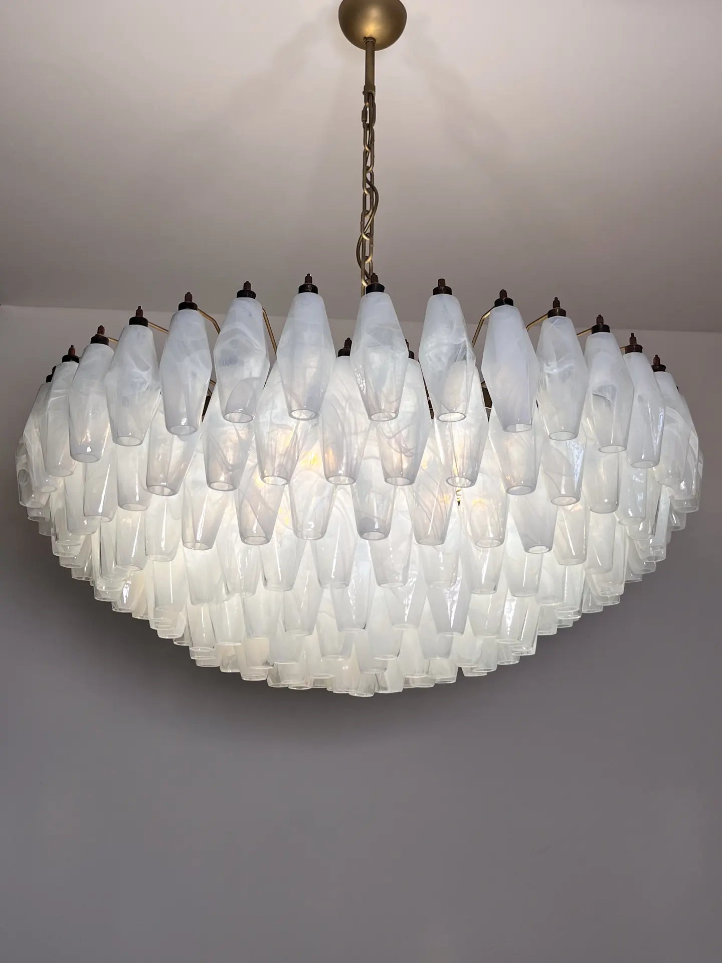 Murano Chandelier – Poliedri – 185 glass – White Alabaster - Zonesus