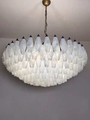 Murano Chandelier – Poliedri – 185 glass – White Alabaster - Zonesus