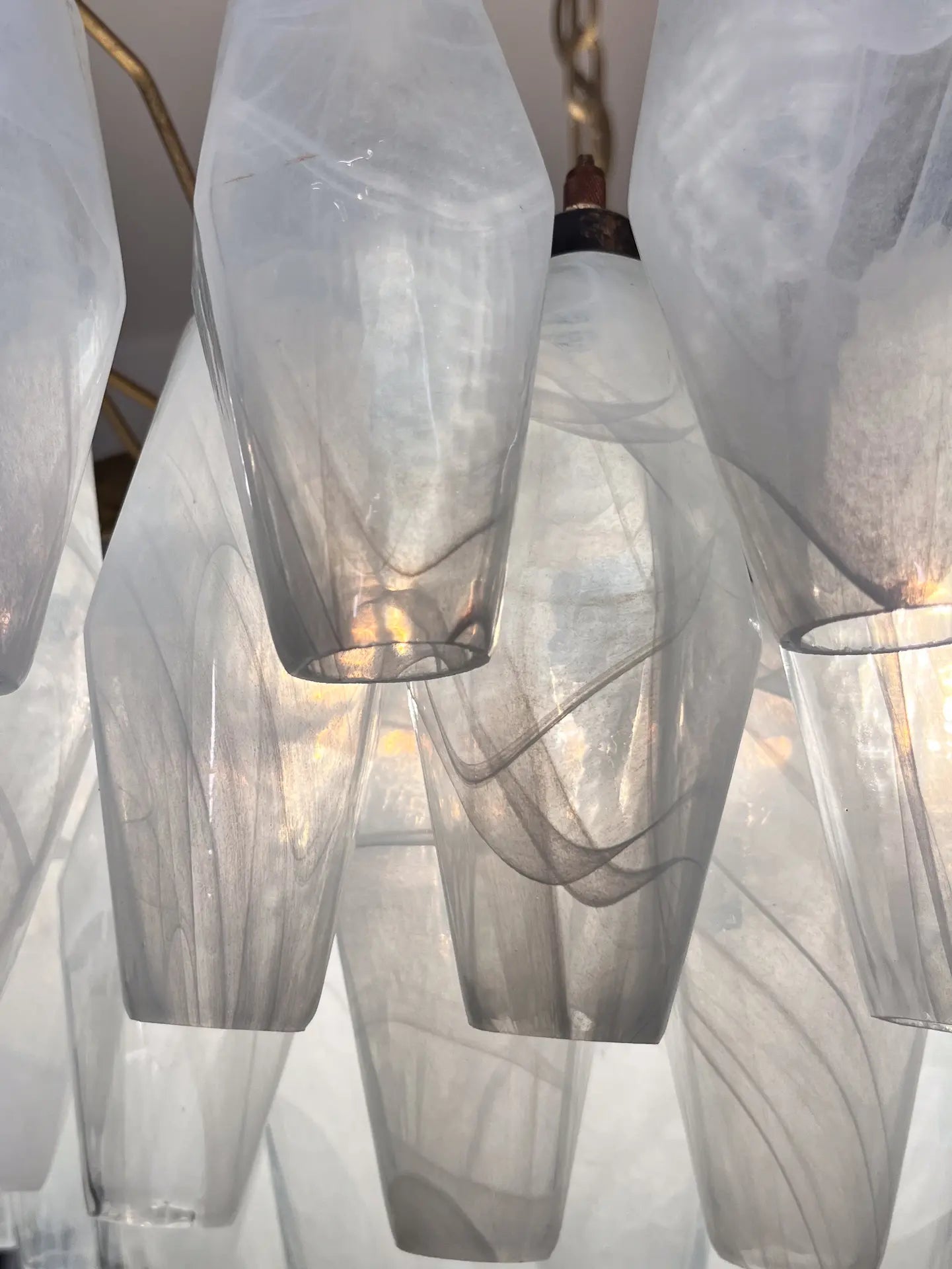 Murano Chandelier – Poliedri – 185 glass – White Alabaster - Zonesus