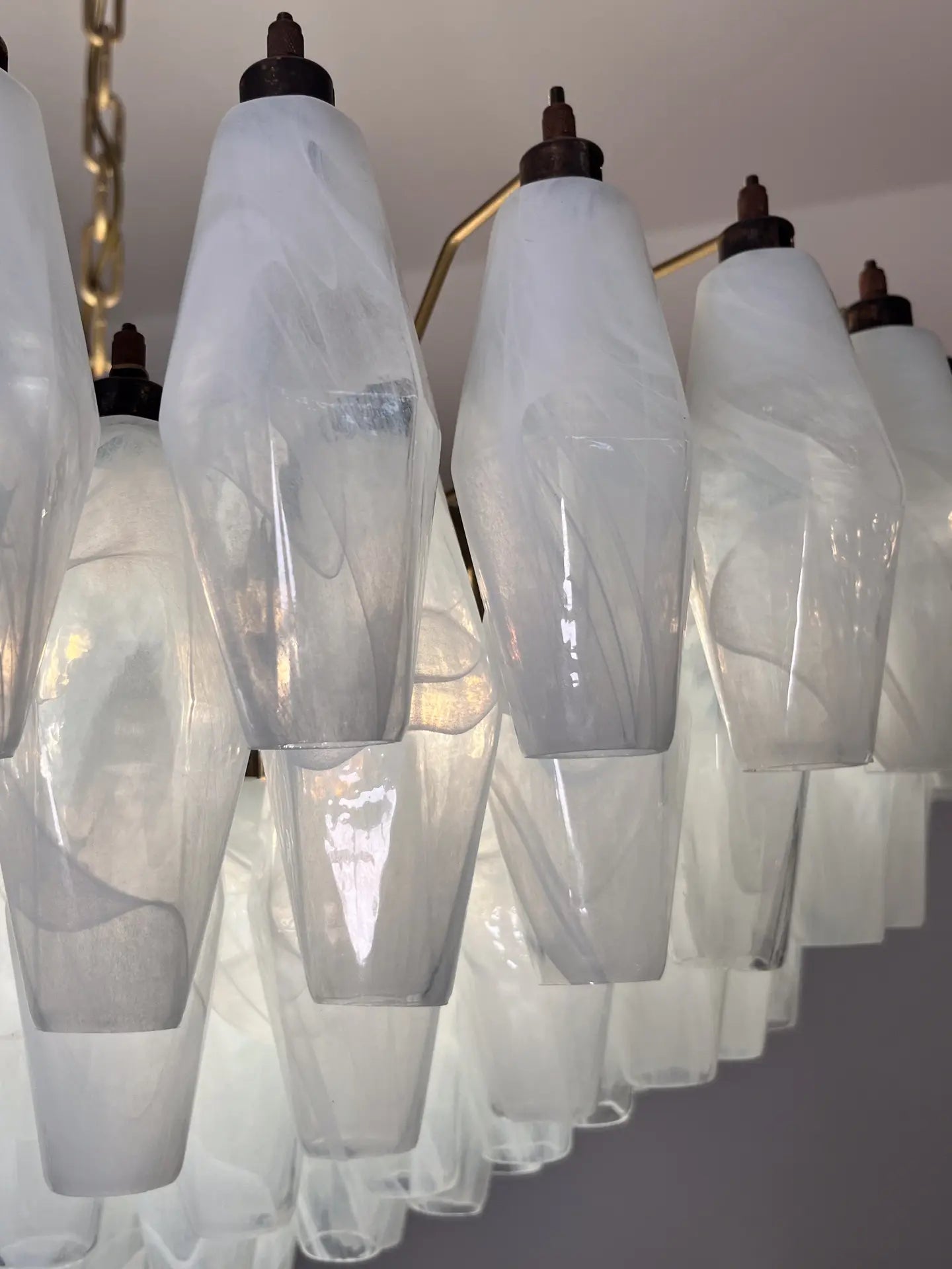 Murano Chandelier – Poliedri – 185 glass – White Alabaster - Zonesus