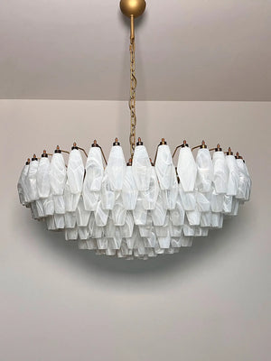 Murano Chandelier – Poliedri – 185 glass – White Alabaster - Zonesus