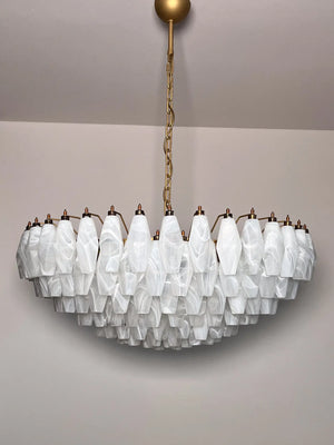 Murano Chandelier – Poliedri – 185 glass – White Alabaster - Zonesus