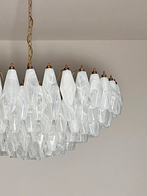 Murano Chandelier – Poliedri – 185 glass – White Alabaster - Zonesus