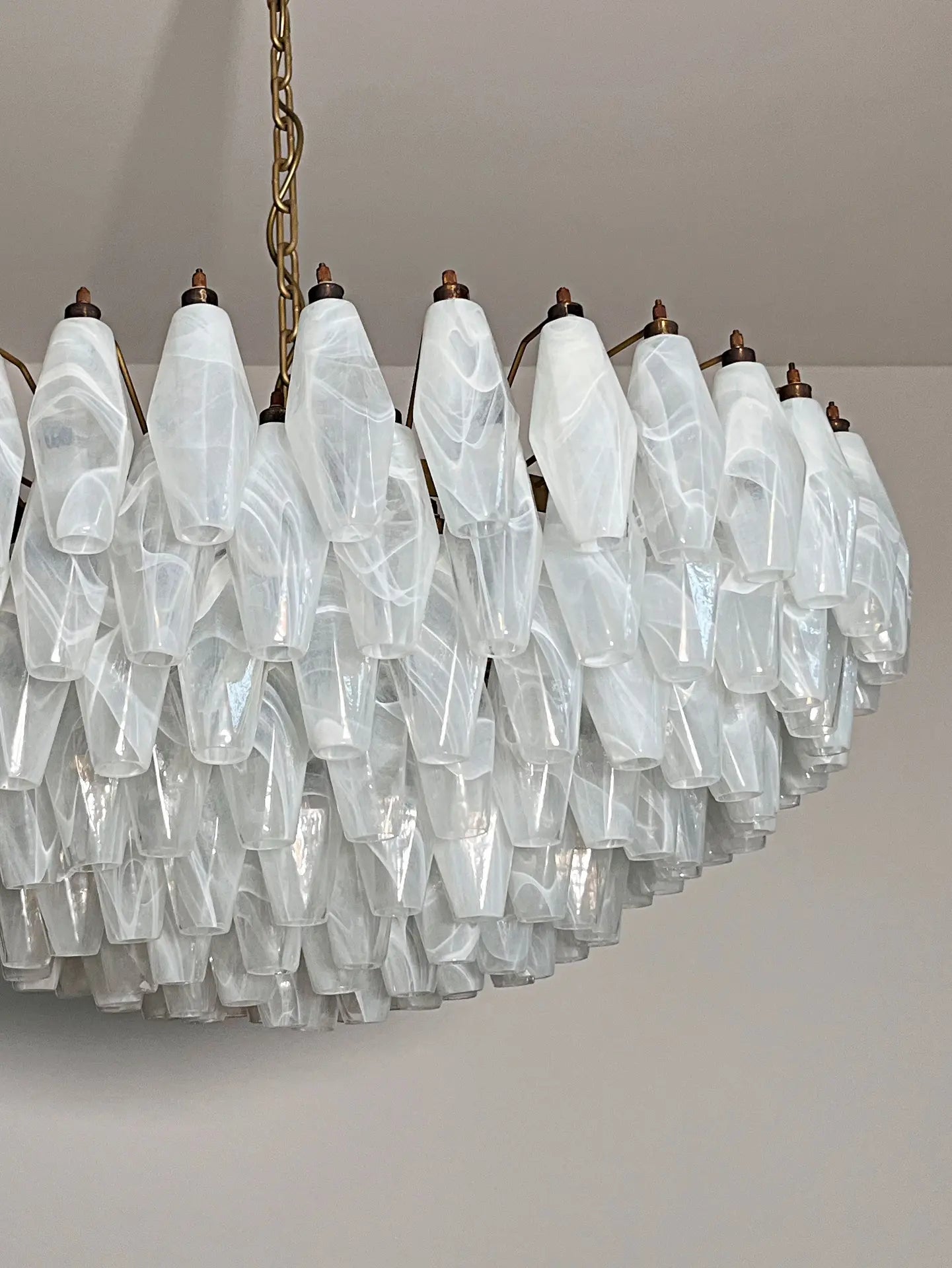 Murano Chandelier – Poliedri – 185 glass – White Alabaster - Zonesus