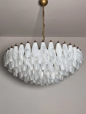 Murano Chandelier – Poliedri – 185 glass – White Alabaster - Zonesus