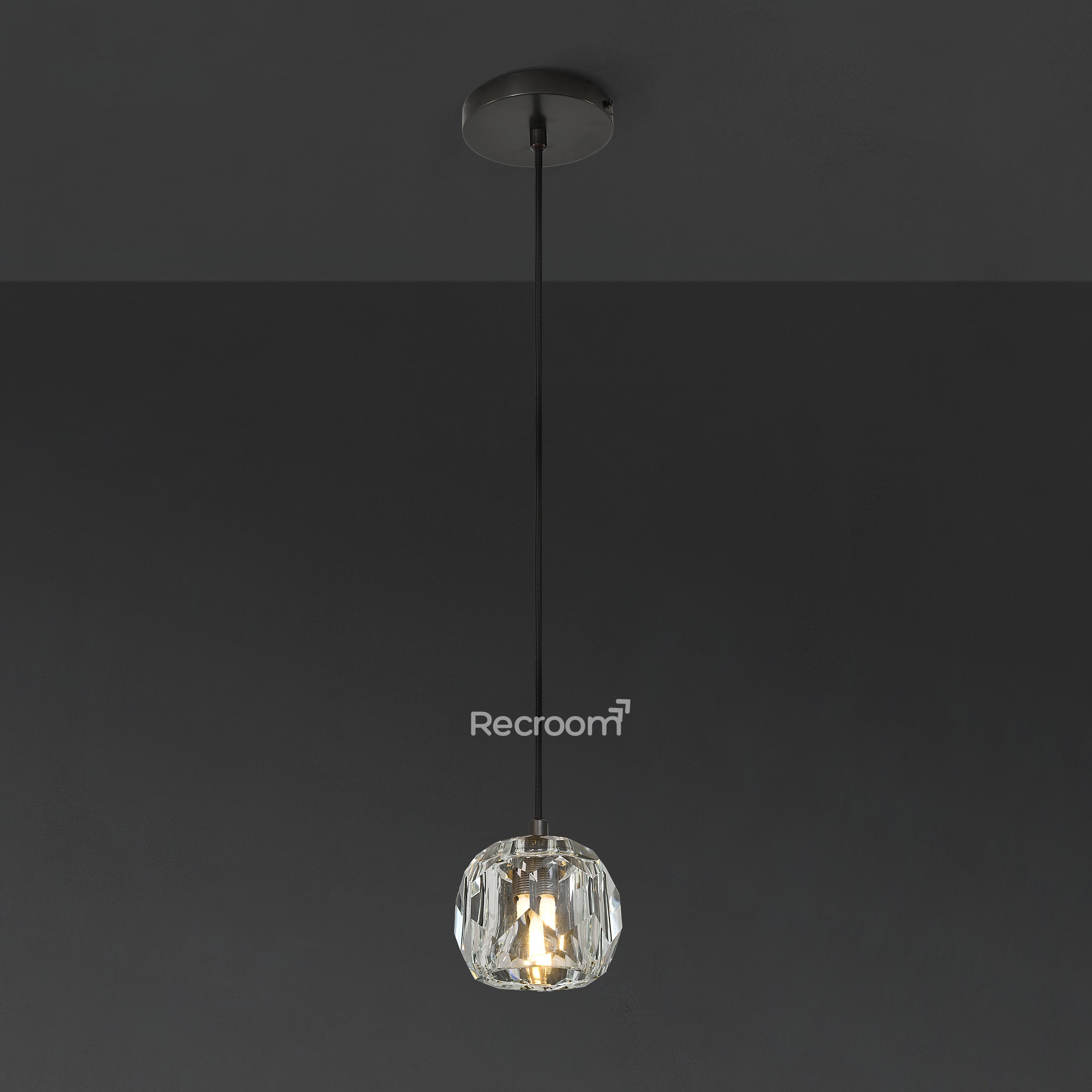 Boulew Crystal Glass Cord Pendant 5" - Zonesus