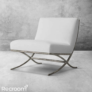 Thaddeo X-base Leather Slipper Chair - Zonesus