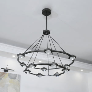 Eclitant Two-Tier Round Chandelier 60" - Zonesus