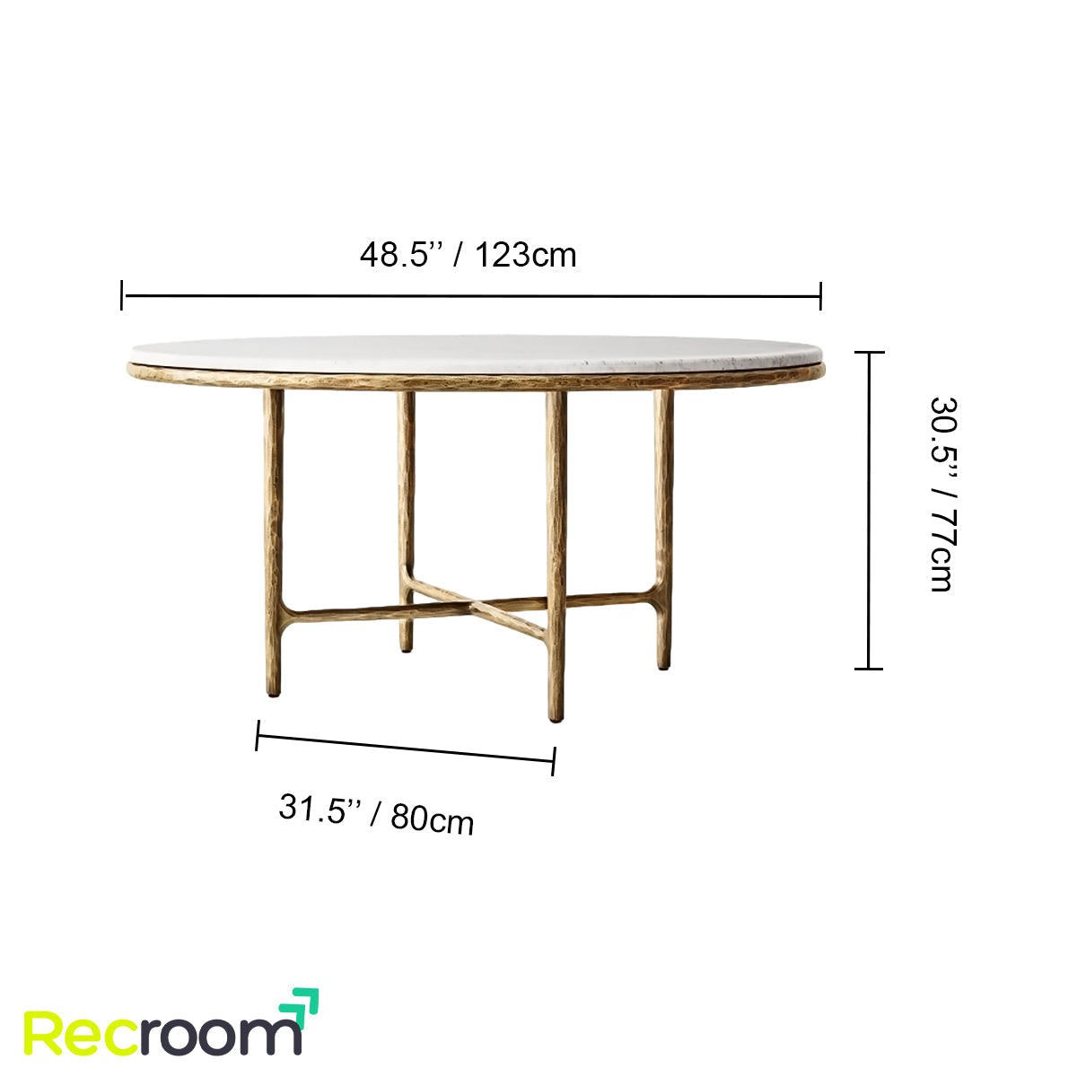 Thaddeo Marble Round Dining Table - Zonesus
