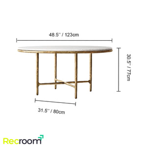 Thaddeo Marble Round Dining Table - Zonesus