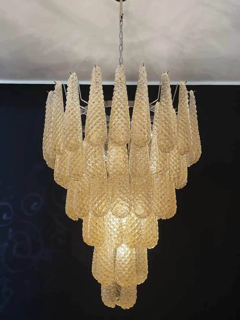 Murano Chandelier – Drop – 75 glasses – Amber - Zonesus