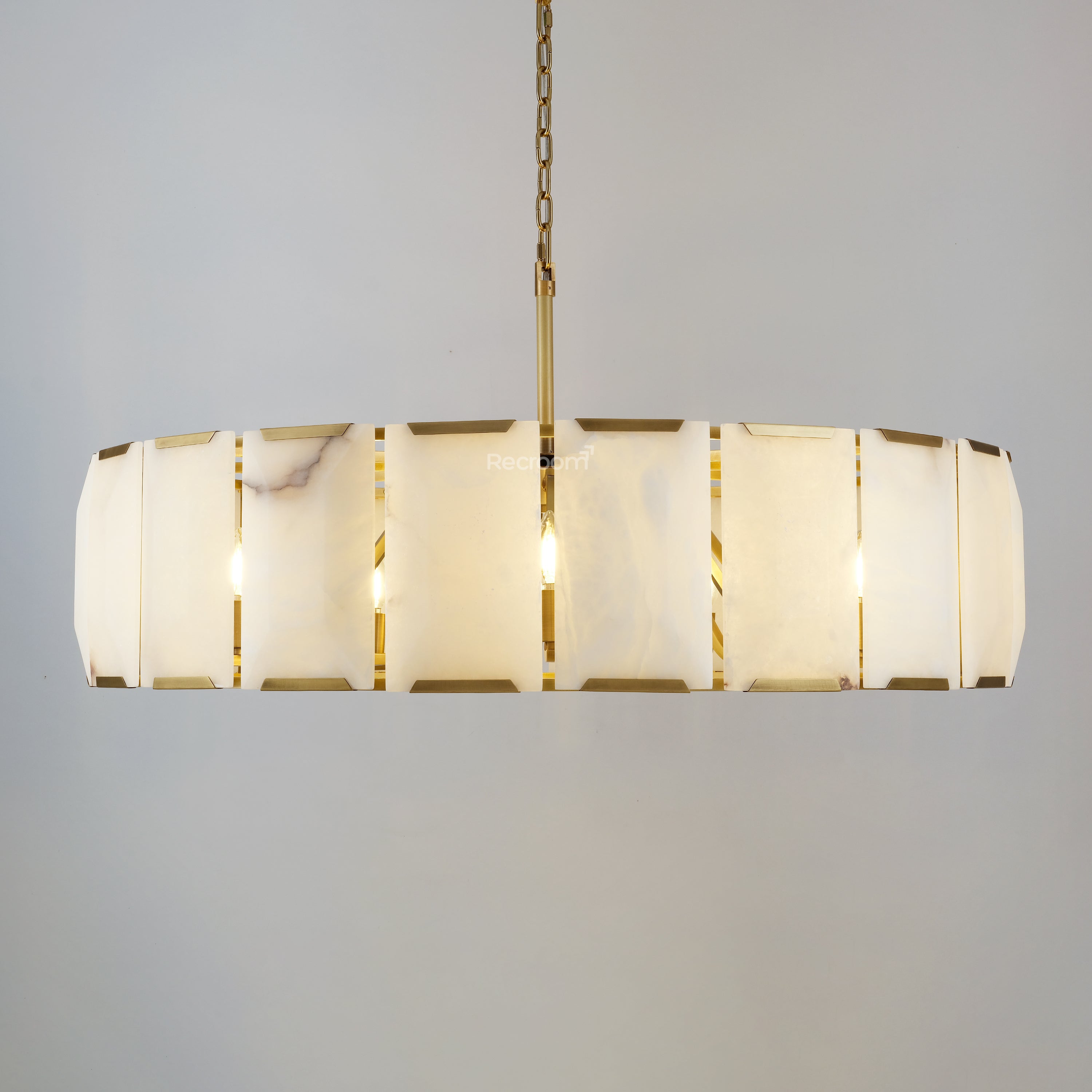 Harllow Calcite Round Chandelier 43" - Zonesus