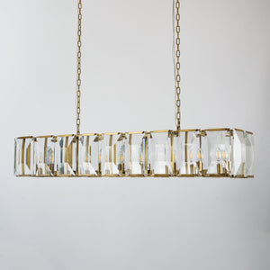Harllow Multi Crystal Rectangular Chandelier 42“ 54” 62“ 74” - Zonesus