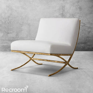 Thaddeo X-base Leather Slipper Chair - Zonesus
