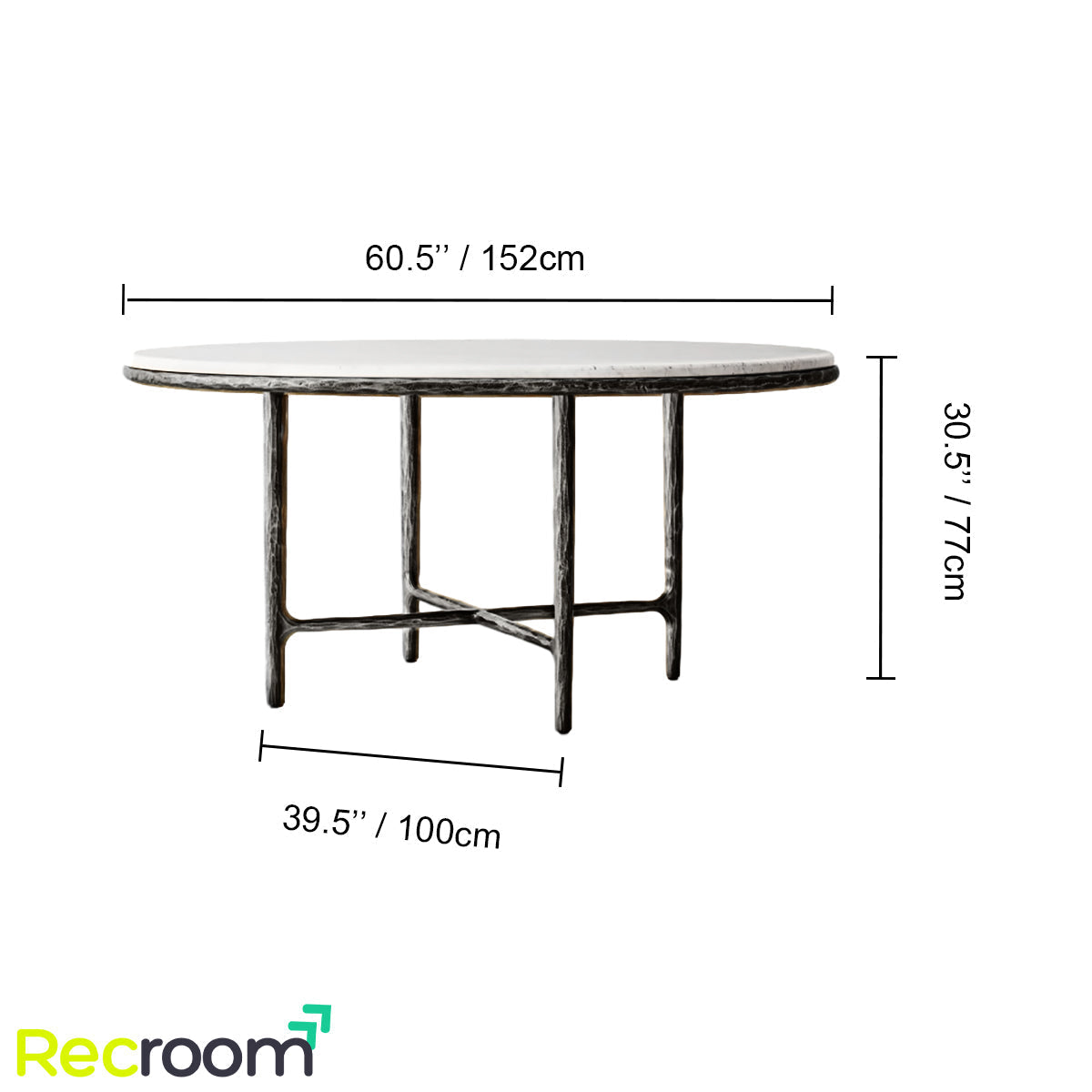 Thaddeo Marble Round Dining Table - Zonesus