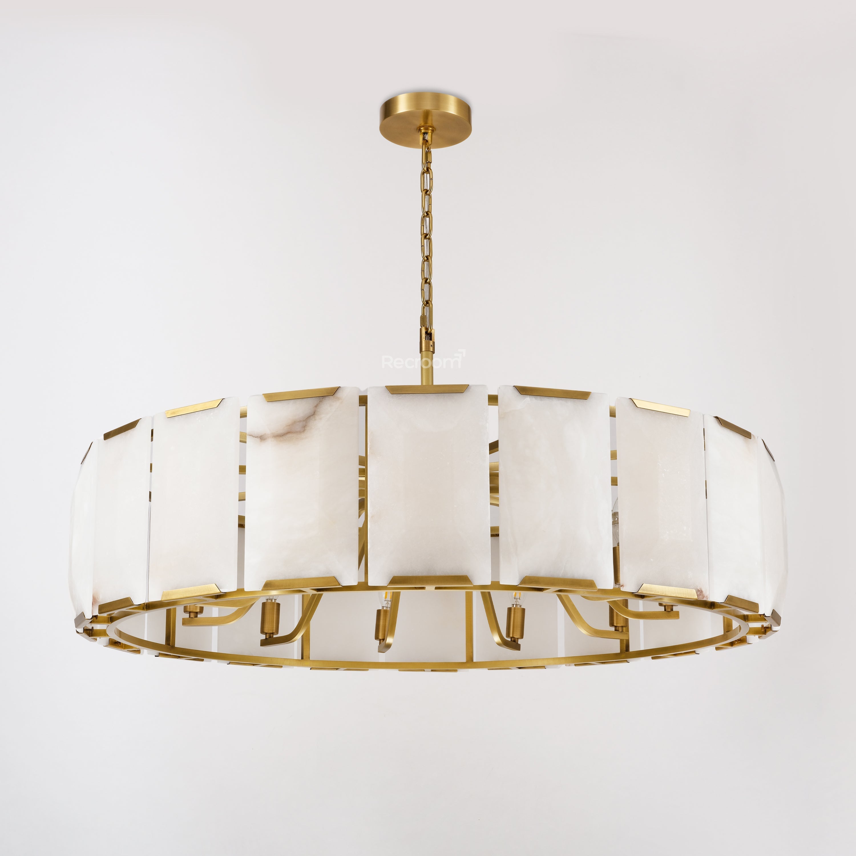 Harllow Calcite Round Chandelier 43" - Zonesus