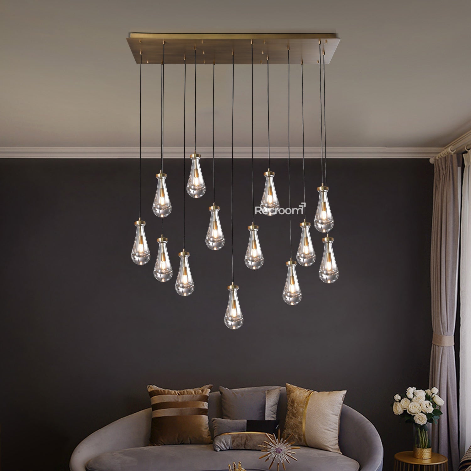 Raindrop Linear Chandelier 54" - Zonesus