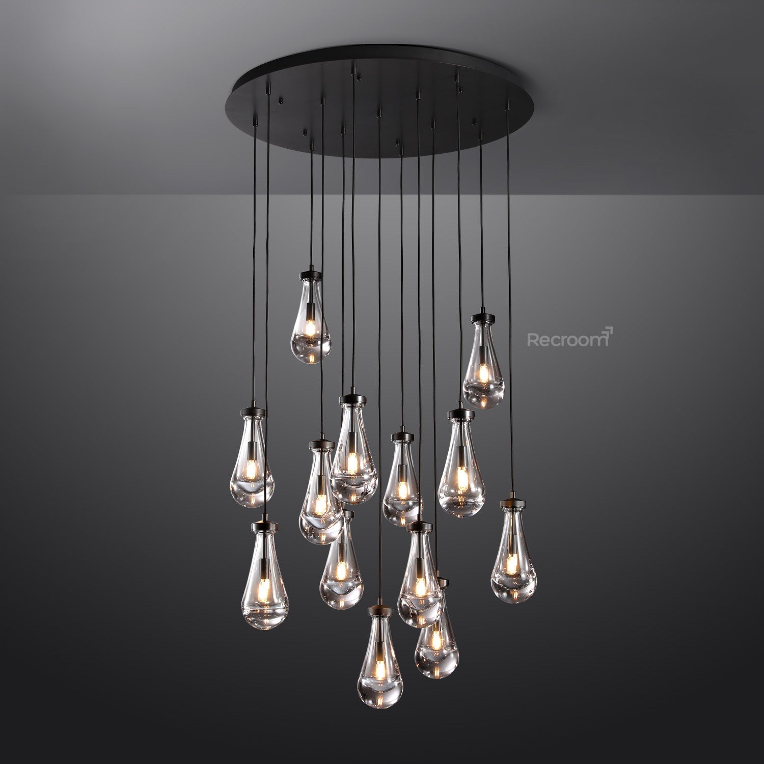 Raindrop Round Chandelier 36" - Zonesus