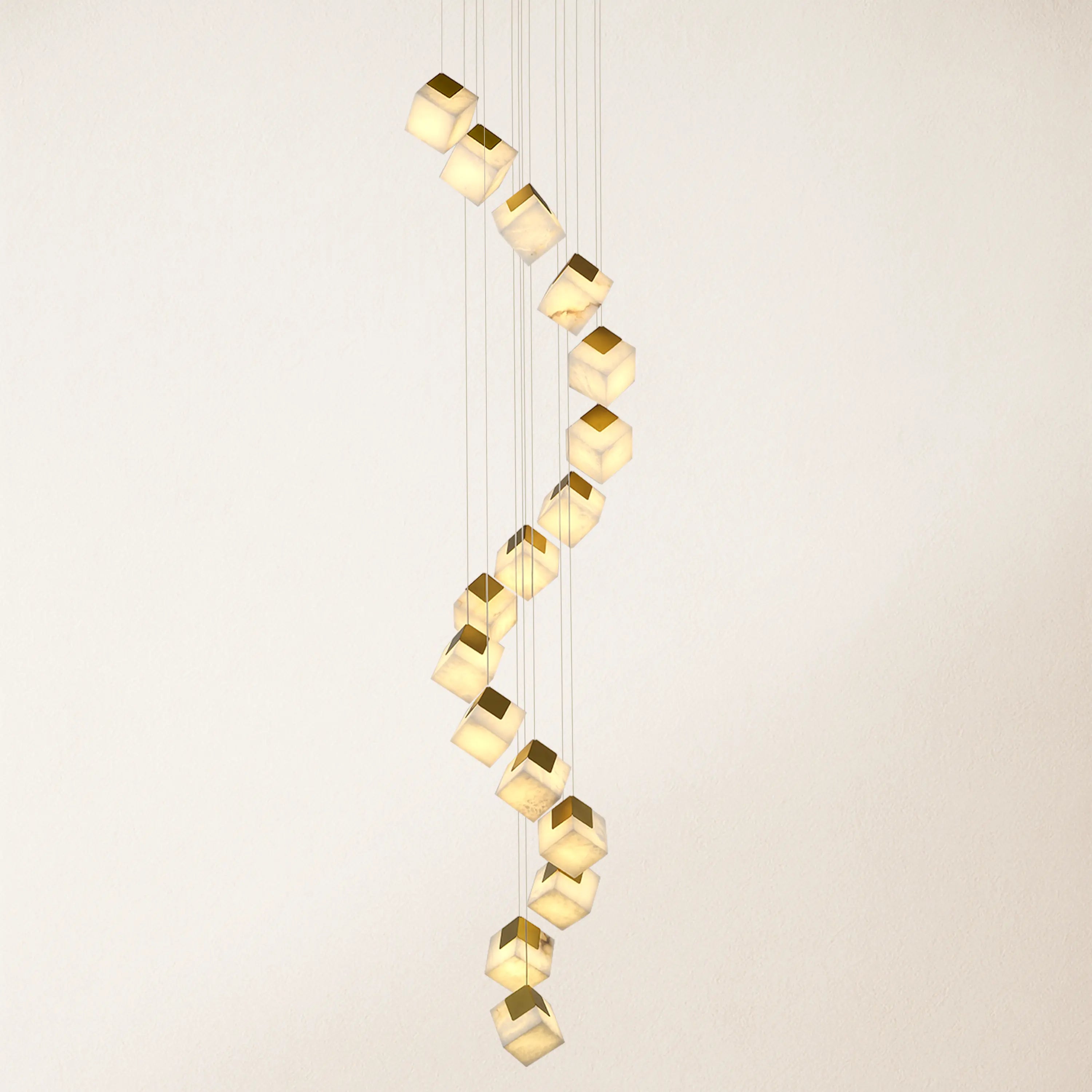 Dave Alabaster High Ceiling Staircase Chandelier 24"D